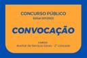 2º colocado para o cargo de Auxiliar de Serviços Gerais é convocado