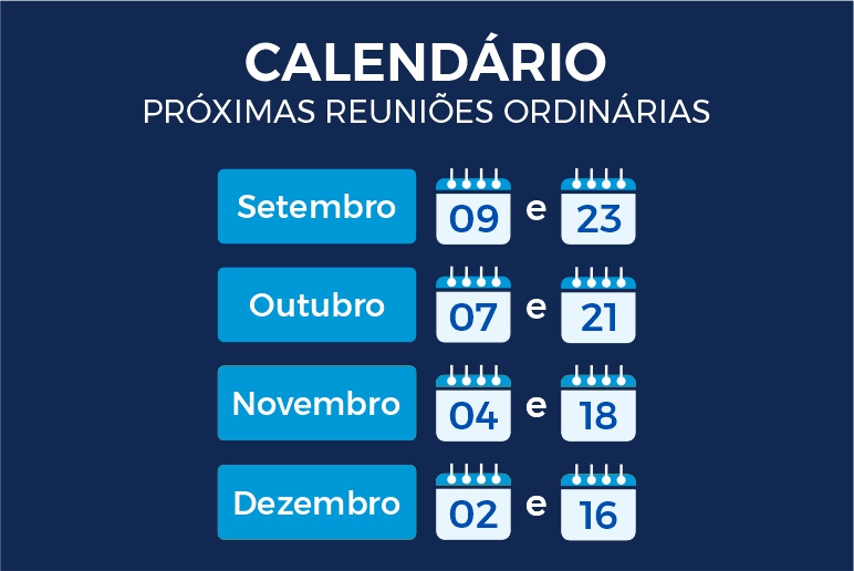 Calendário das próximas Reuniões Ordinárias 