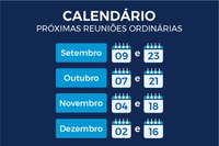 Calendário das próximas Reuniões Ordinárias 
