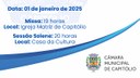 Convite para a solenidade de posse do prefeito, vice-prefeito e vereadores