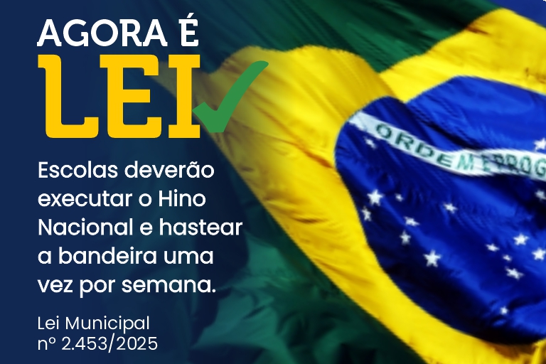 Escolas de Capitólio voltarão a executar o Hino Nacional e hastear a Bandeira semanalmente