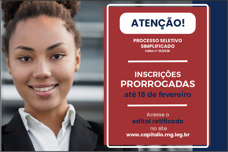 Processo Seletivo da Câmara de Capitólio tem inscrições prorrogadas e edital retificado