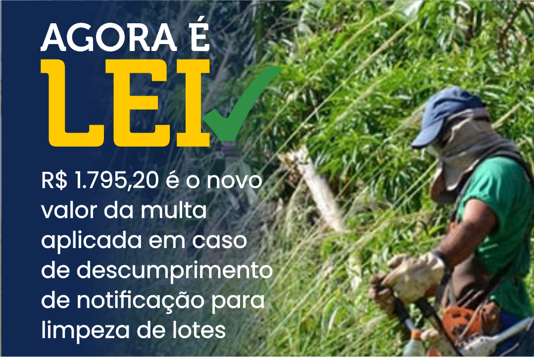 Sobe para R$ 1.795,20 o valor da multa aplicada em caso de descumprimento de notificação para limpeza de lotes